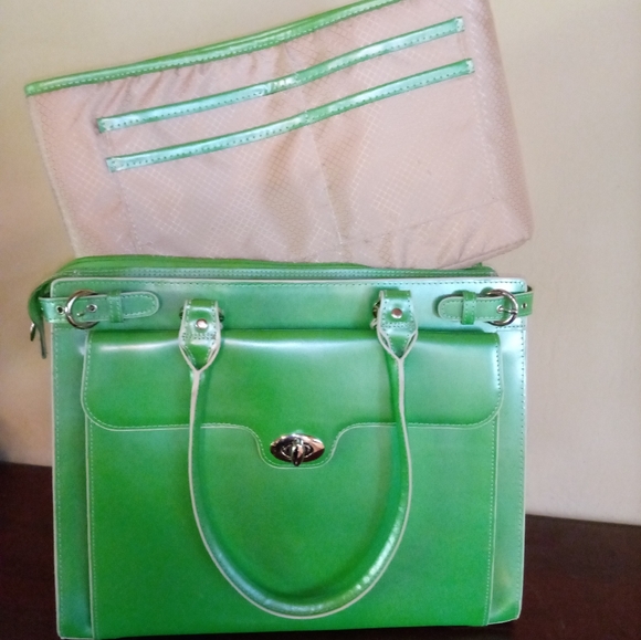 McKlein USA Winnetka Tote Briefcase Computer Bag Green - Picture 9 of 13